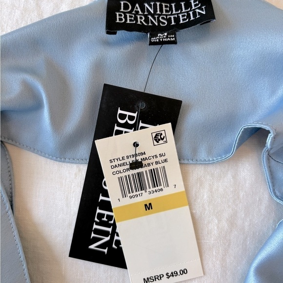 DANIELLE BERNSTEIN Blue Bandana Tie Top - Picture 3 of 3